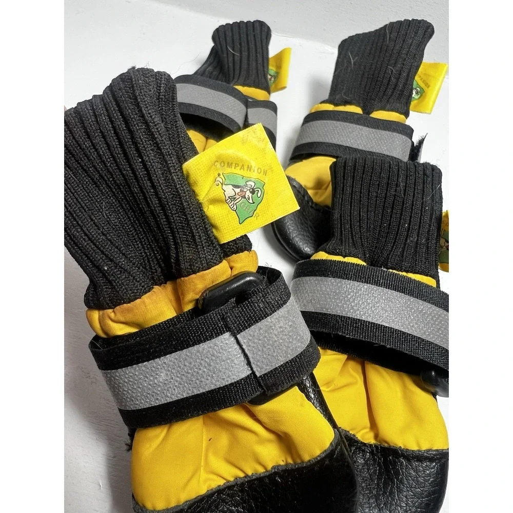 Dog Booties Anti Reflective, Non Slip In Yellow Size Sm